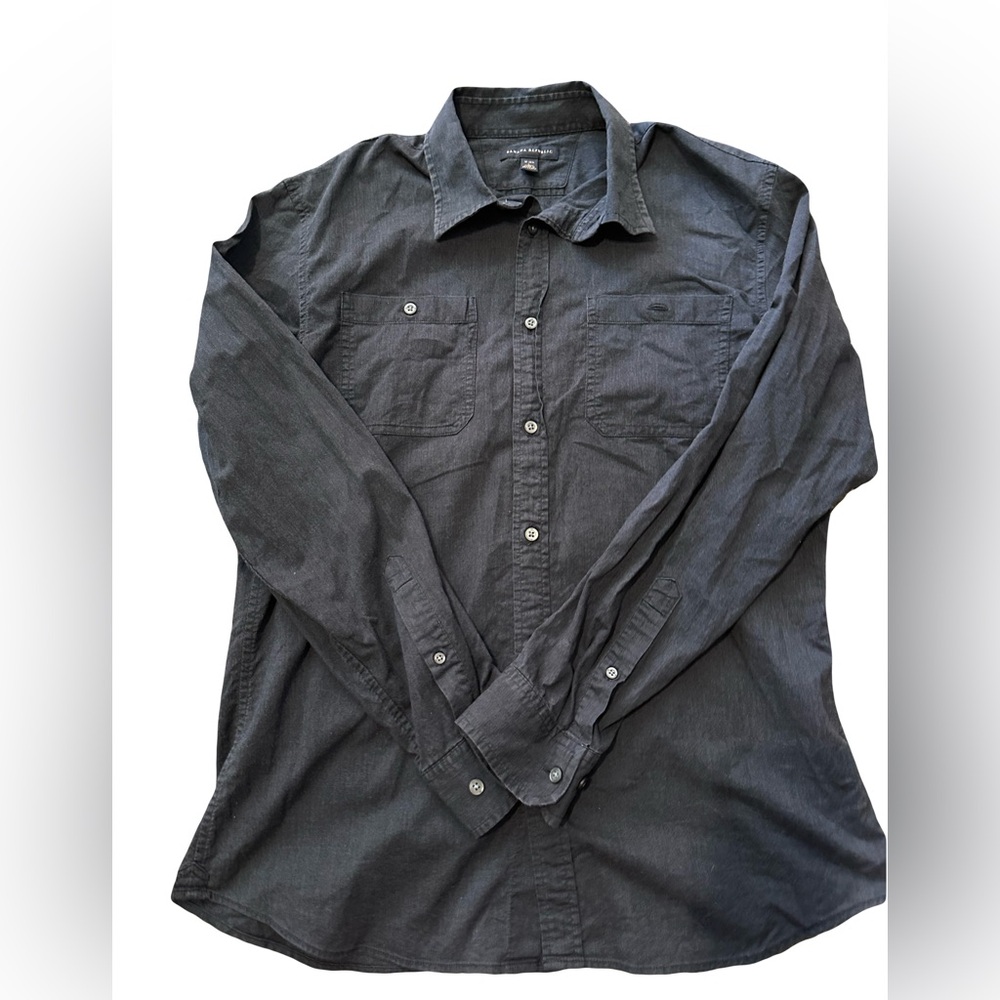 Banana Republic stretch cotton button up shirt in heather gray size large